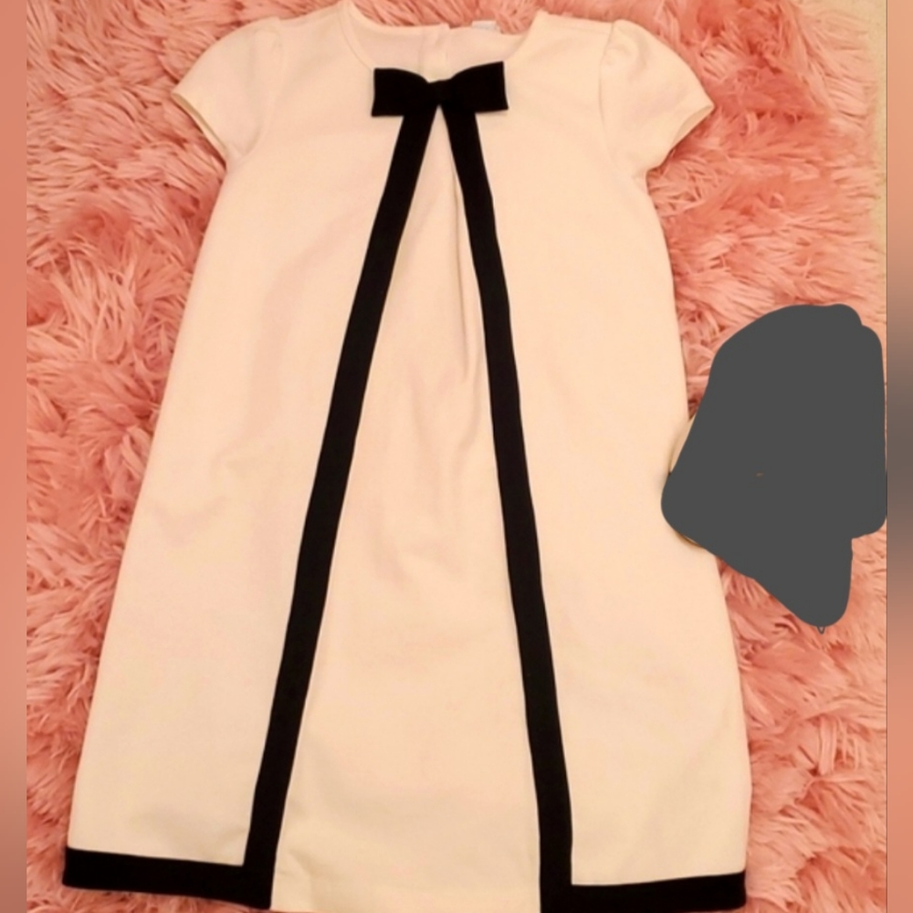 Janie & Jack Ivory & Black A-Line Dress Size 10